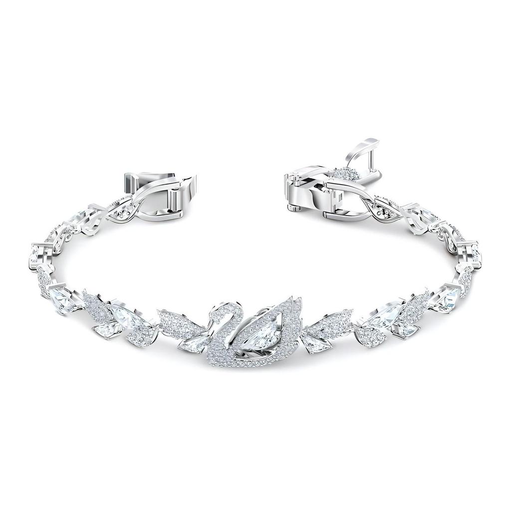 Swarovski Lifelong Bow Dancing Swan Rhodium-Plated Bracelet Women Bracelet White 5536767