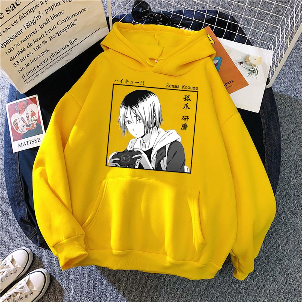 Japan Anime Haikyuu Kenma Kozume Clothing Hoodies Funny Manga Karasuno High School Volleyball Club Hip Hop Streetwear Hoodie Top