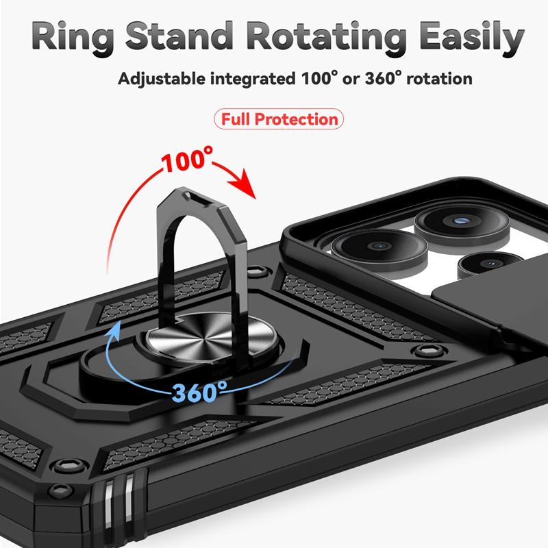 For Xiaomi Redmi Note 14 4G Case Ring Holder Armor Shockproof Coque For Redmy Note14 Note 14 Lens Protect Cover