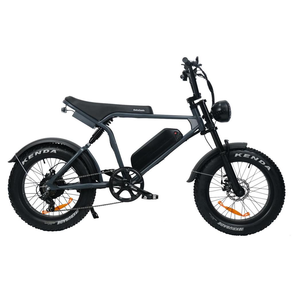 Elekwheels E6 2025 Electric Bicycle Motor 250W Rear Motor Battery 48V15Ah Lithium Battery Chinese Cells Tires 20"*4.0 Fat Tires