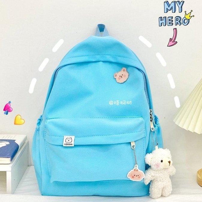 

Capacity Shoulder Large Bag Unisex Backpack School College Students Junior Gift синій