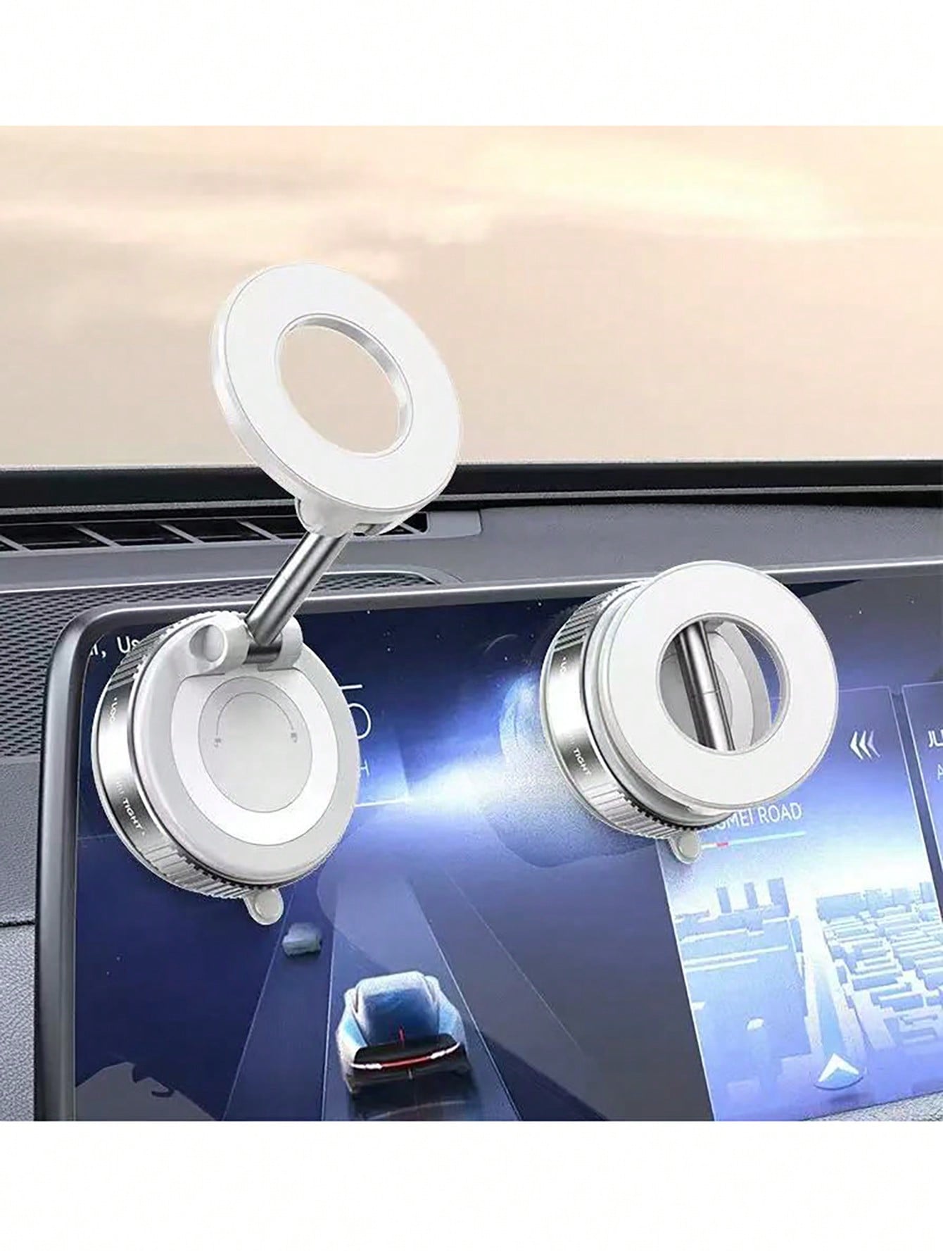 

1pc 360 degree rotating magnetic vacuum suction cup is a portable mobile stand for cars.The suction cup surface is smooth