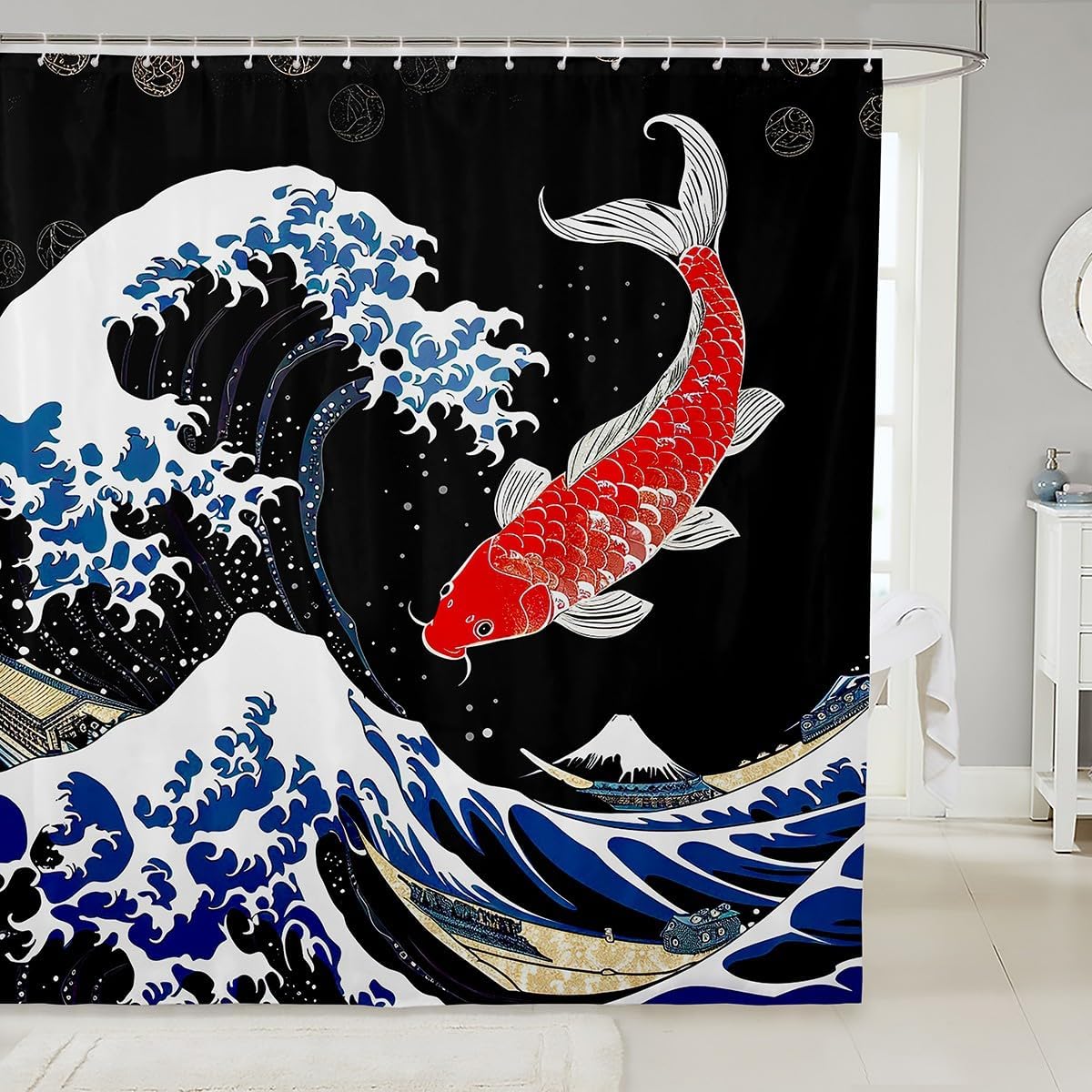 

Gamepad Gaming Shower Curtain Console Gamer Gray Video Game Controller Modern Kids Boys Girls Bathroom Decor With Hooks W60H190(CM)-1 Pcs