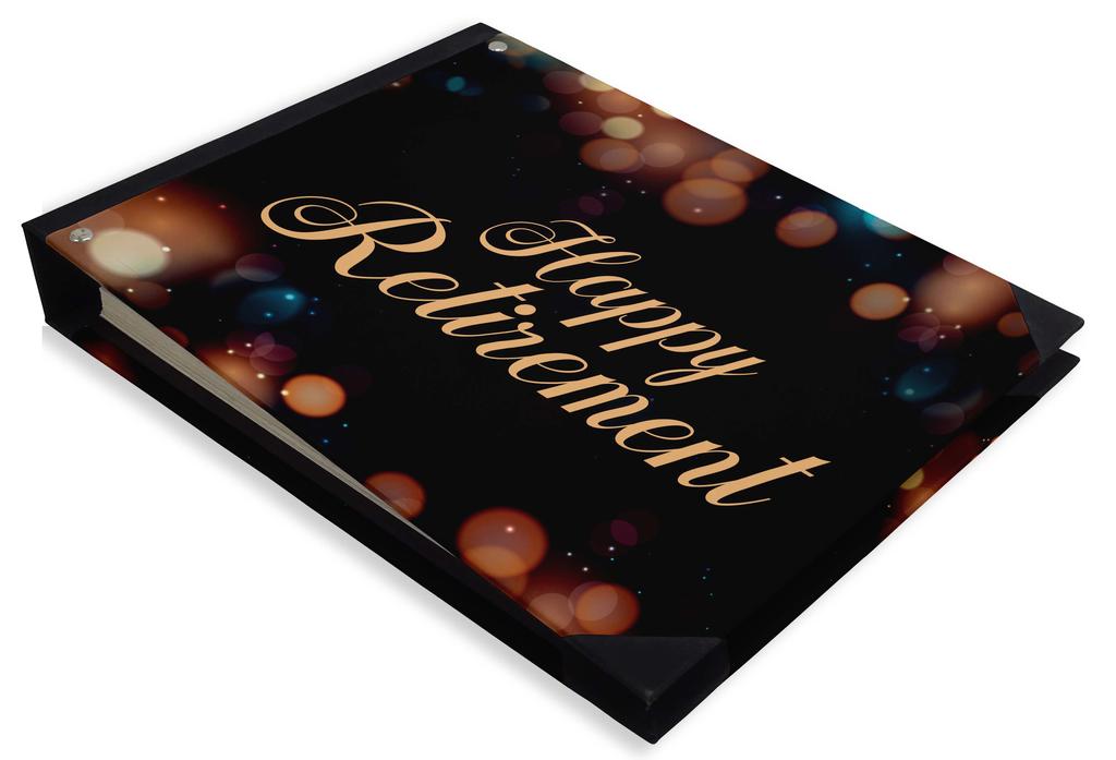 Darling Souvenir Black Blur Light Printed Hardbound Cover Personalized Guestbook For Retirement Party Guest Sign In-9 x 12
