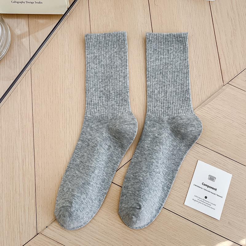 Bunte Damen Baumwoll Kniehohe Tanzsocken: Macaron Bonbonfarbe, Wadenlang, Japanischer Stil