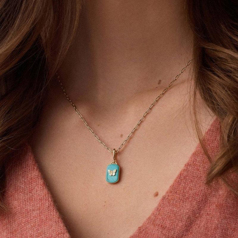 Vibranting Sturdy Alloy Necklace with Butterfly and Floral Styles Portable Accessory for Personalize Styles Enthusiasts