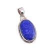 Natural Lapis Lazuli Gemstone 925 Solid Sterling Silver Gift Pendant 1.50" N1B96