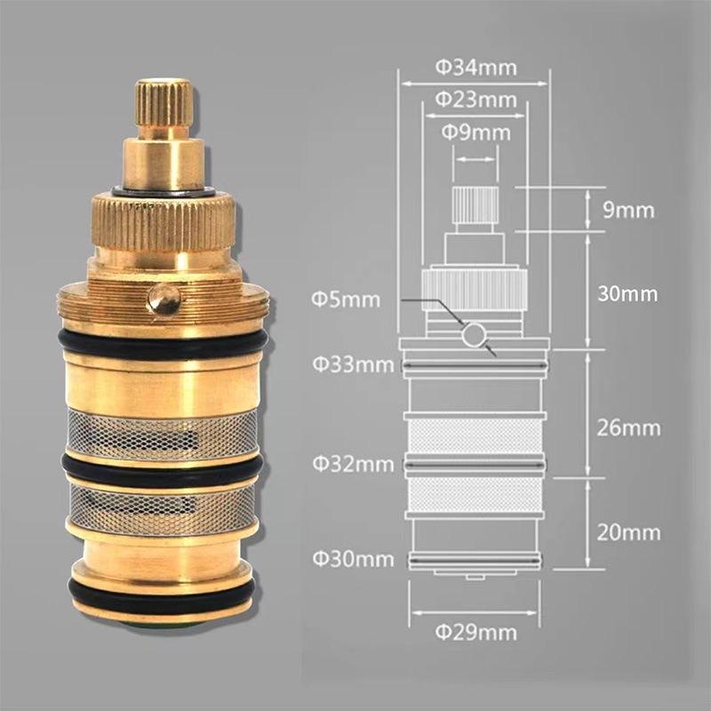 Cartuș termostatic pentru duș din cupru integral pentru reglare rapidă cald/rece