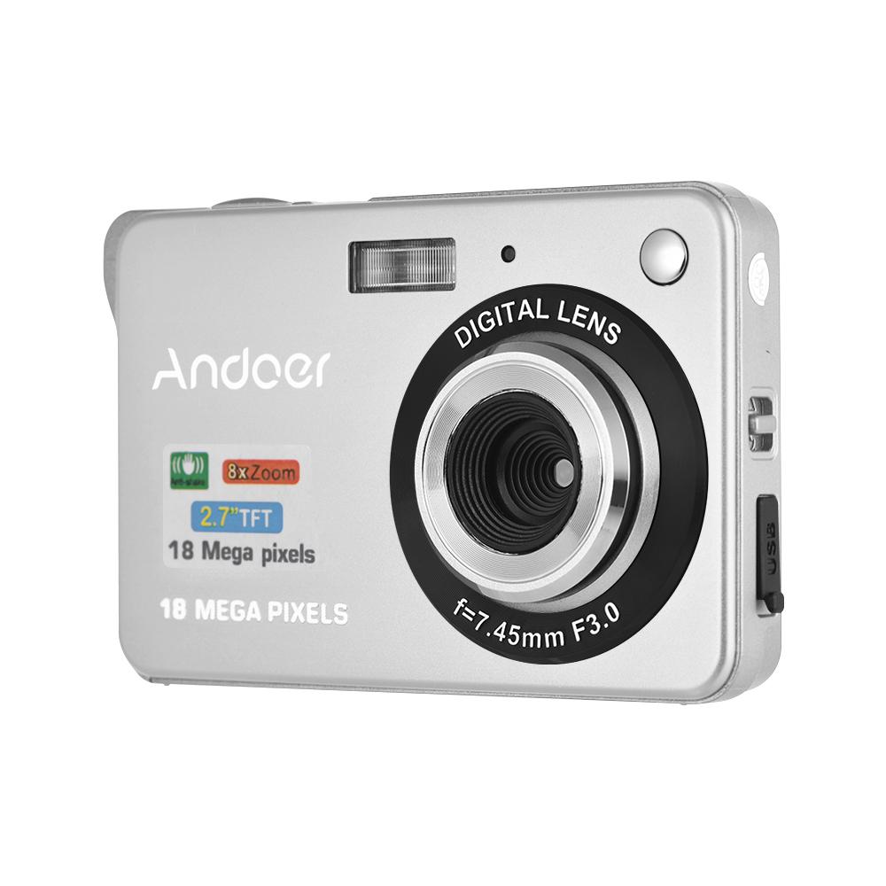 Andoer 18M 720P HD digitální kamera Videokamera s 2ks dobíjecími bateriemi 8x digitální zoom
