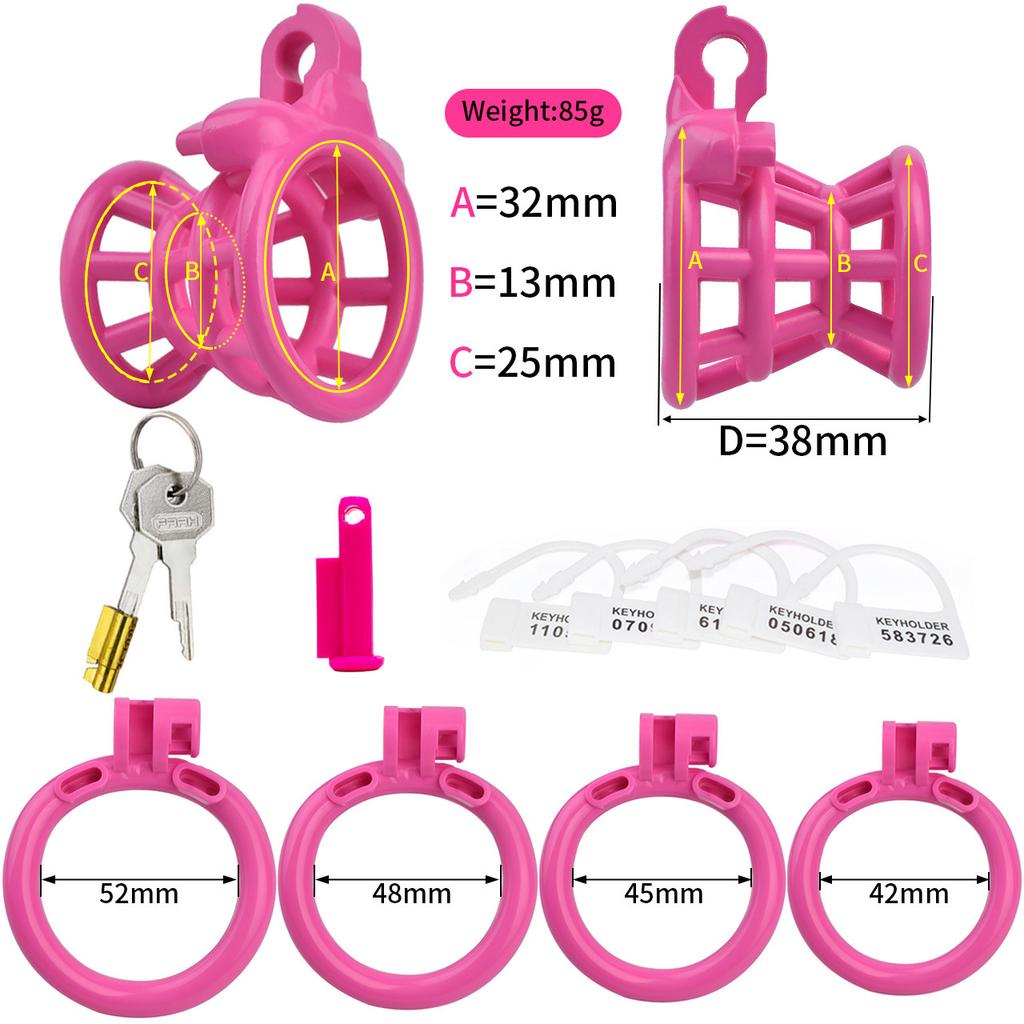 Men's Resin Chastity Lock 3D Penis Cage Colorful Wearable CB Lock Gay Cock Ring BDSM Cuckold Chastity Belt