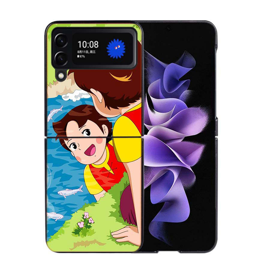 Heidi Cartoon Phone Case For Samsung Z Flip 7 6 5G Galaxy Z Flip4 Z Flip5 Z Flip3 Coque Black Hard PC Shell Protective Cover
