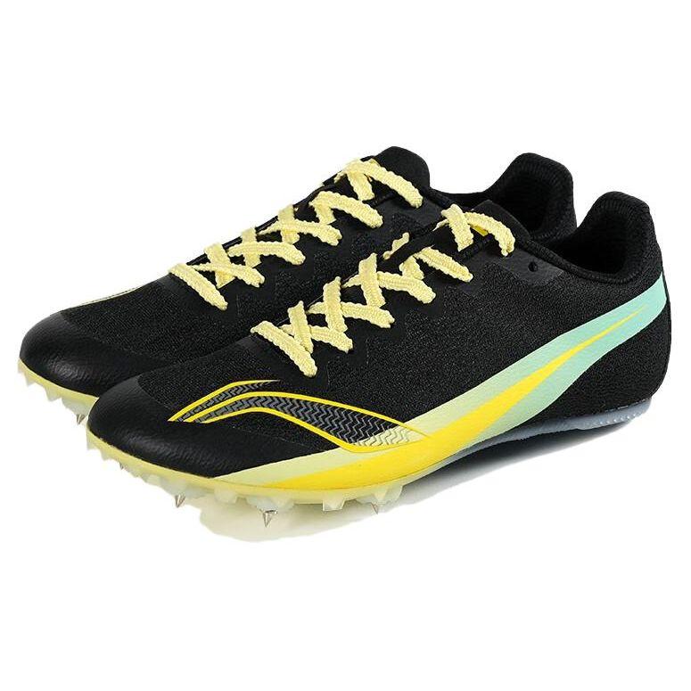 Li Ning Professional Sprint Competition Training Spikes Cushioning Wear-Resistant Low-Top Running Shoes Unisex Shoes Black Yellow LJJT911-4