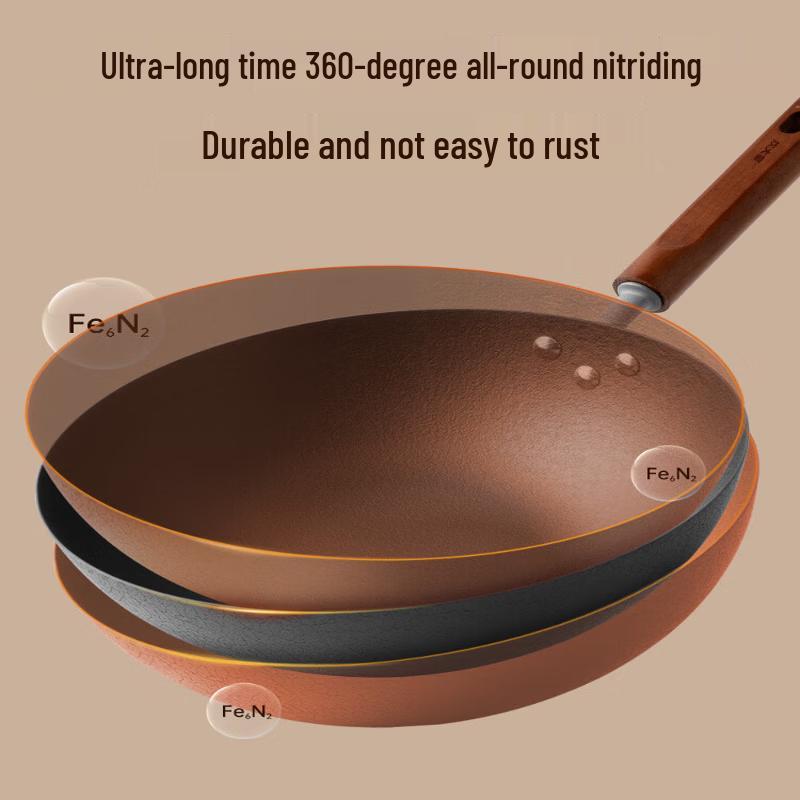 COOKER KING Uncoated Wrought Iron Stir-Fry Pan