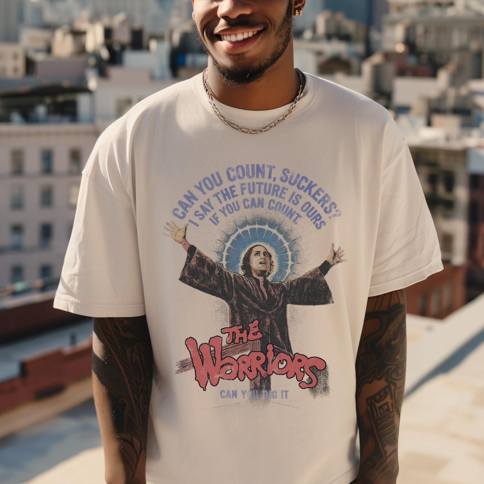 The Warriors TShirt, vintage 70s cult film tee, distressed graphic streetwear, urban culture gift 3XL