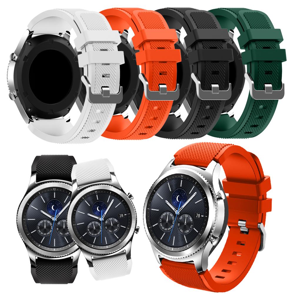 22mm Soft Silicone Sports Watch Strap Wrist Band Replacment for Samsung Gear S3 Frontier/S3 Classic