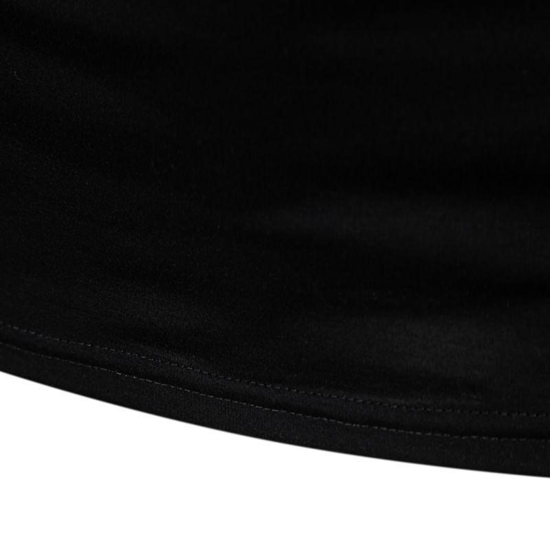 Men Plus Size Round Neck Patchwork Leather Sleeve Loose Casual Long Sleeve T Shirt