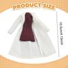 Doll Clothes Miniature White Long Coat Costume Accessories for 1/12 Scale Figure Mini High Neck