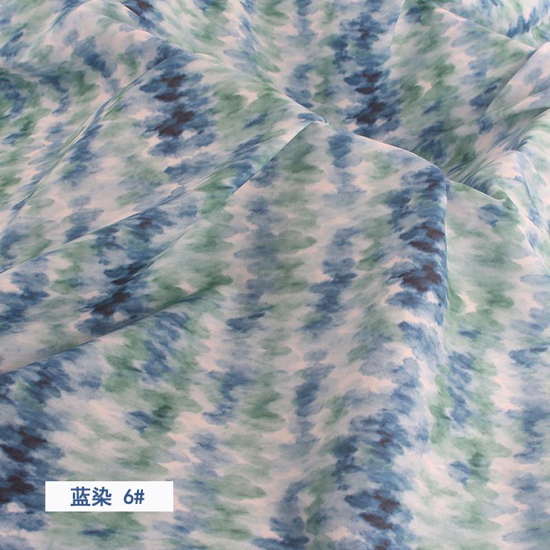 Imitation Tie Dye Blue Dye Floral Print Cotton Poplin Thin Fabric for DIY Children Clothes Handmade Accessories Cotton Fabric