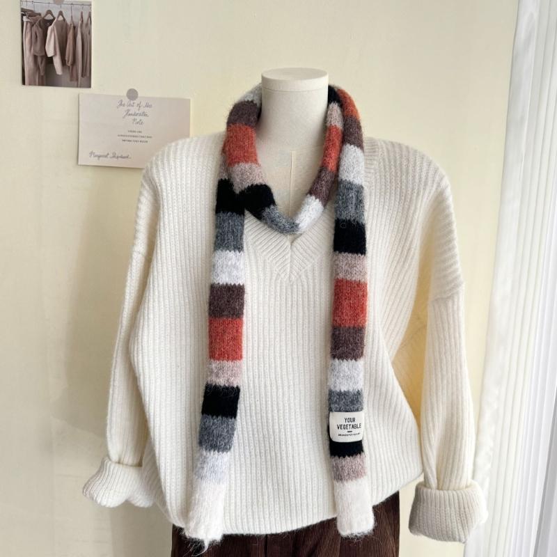 Colorblocks Striped Scarf Soft Comfortable Scarves Autumn Winter Neckerchief for Autumn and Winter Comfortable