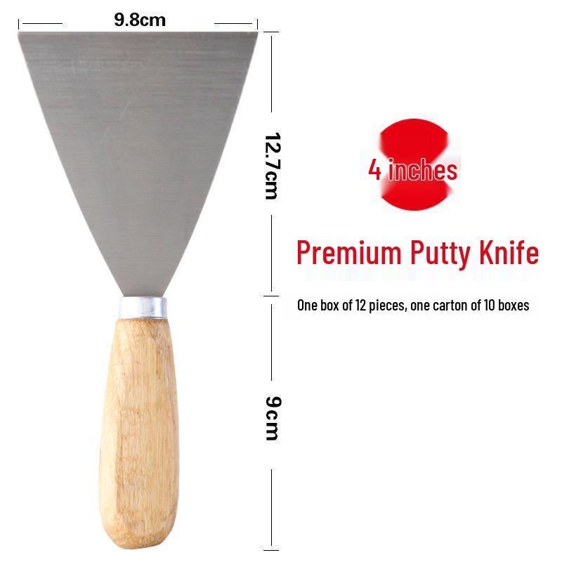 Stainless Steel Putty Knife with Wooden Handle for Scraping and Spreading