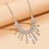 Women Chain Crystal Tassel Earrings Necklace Jewelry Set Wedding Banquet Party Holiday Gift