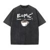 Funny Graphic T-Shirt for Men Energy Milk Coffee Print Cotton Oversized Casual Short Sleeve T-Shirt for Summer Daily