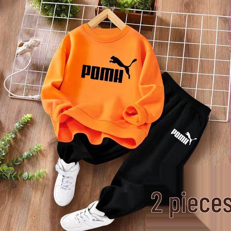 

Хлопчачий модний світшотний комплект осінь 2025 - Стильний вуличний одяг для старших дітей 150cm помаранчевий