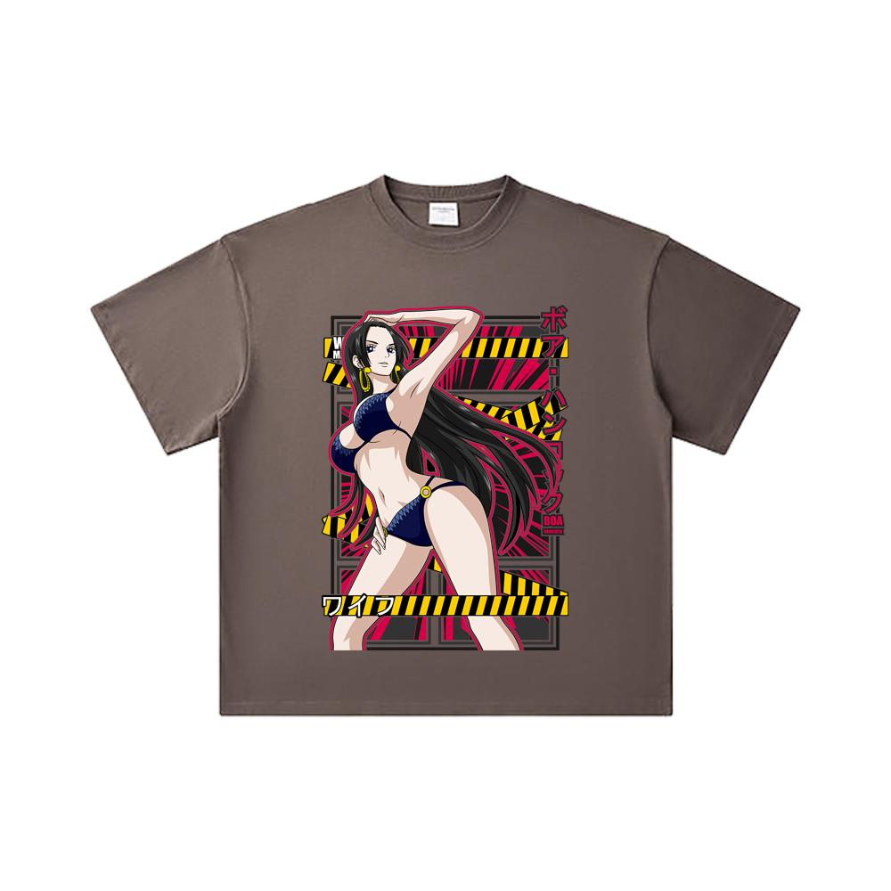 260 GSM Double Yarn 32 Count 100% Cotton One Piece V39 Boa Waifu Print Unisex Heavy Cotton T Shirt