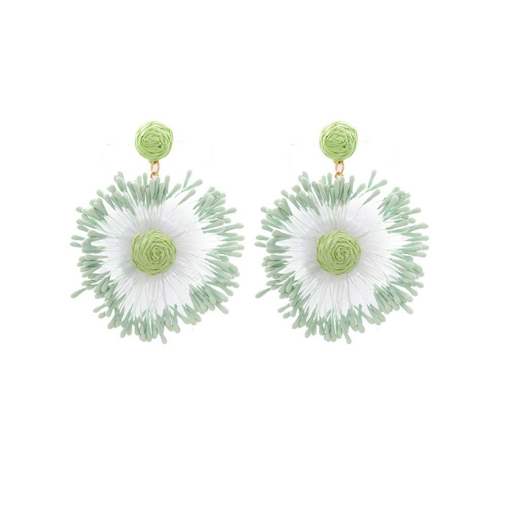 

Pinkdudu Exaggerated Flower Zinc Alloy Earrings Fashion Simple Vacation Drop Earrings Women Jewelry PD2257 циан