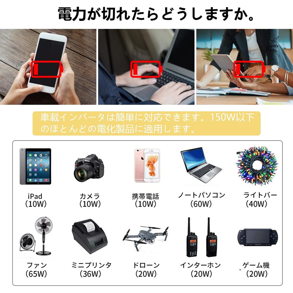 150 W Car Inverter, Converter, DC 12 V To AC 110 V, Car Power