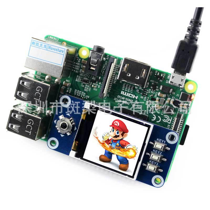 1.44" LCD Expansion Board for Raspberry Pi Zero W, Smaller Than 3.5" for 3B+.