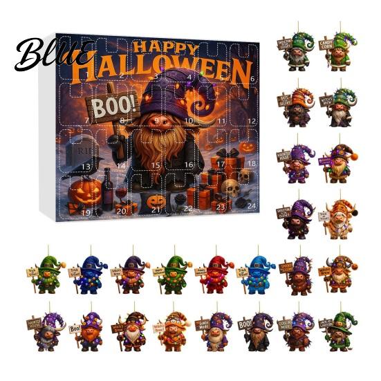 Mystery Themed Halloween Handmade Necklace with 24 Calendar 2025 Decor Advent Acrylic Charms Set Pumpkin