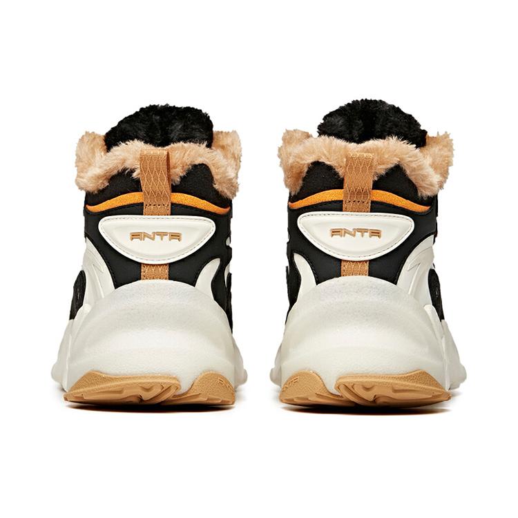 New Anta Pulse Cushioned Anti Slip And Wear Resistant Warm High Top Sports Casual Shoes Men's Black Brown 912048910-2