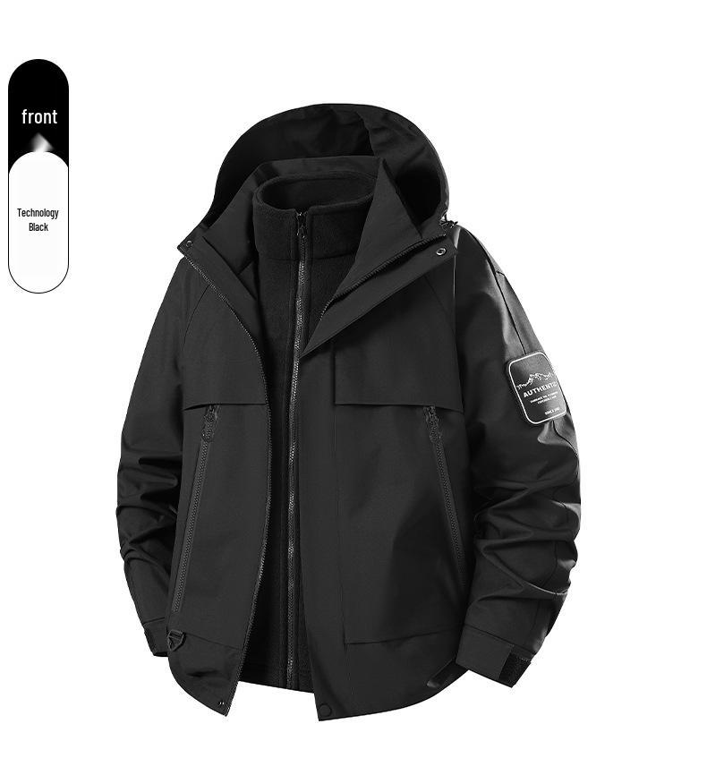 2025 Custom Logo Men's & Women's 3-in-1 Mountaineering Detachable Fleece Jacket Set