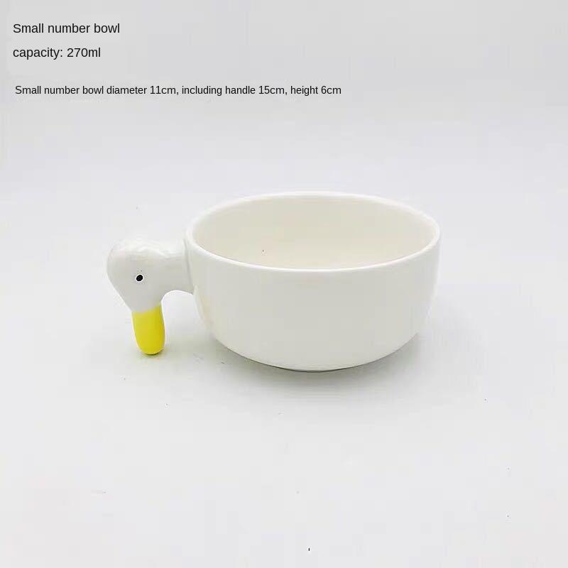 

White Duck Ceramic Plates Tableware Hand Made Duckling Tableware Teapot Coffee Cup Mug Dessert Dishes Dinnerware Set Cute Plate