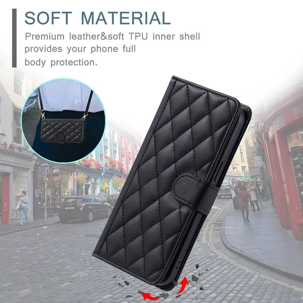 Crossbody Leder Handyhülle für XiaoMi RedMi A3 14C 13C Note 14 13 Pro Plus 12 11S 10S 12S 9S 10 9 8 Lanyard Flip Geldbörse Hülle