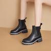 Autumn velvet leather Martin boots women's thick-soled inner height-increasing cigarette boots women's retro one-pedal casual women's shoes