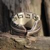 Adjustable Sterling Feather Ring Men Women Boho Vintage Geometric Jewelry Handmade Tribal Inspired Band