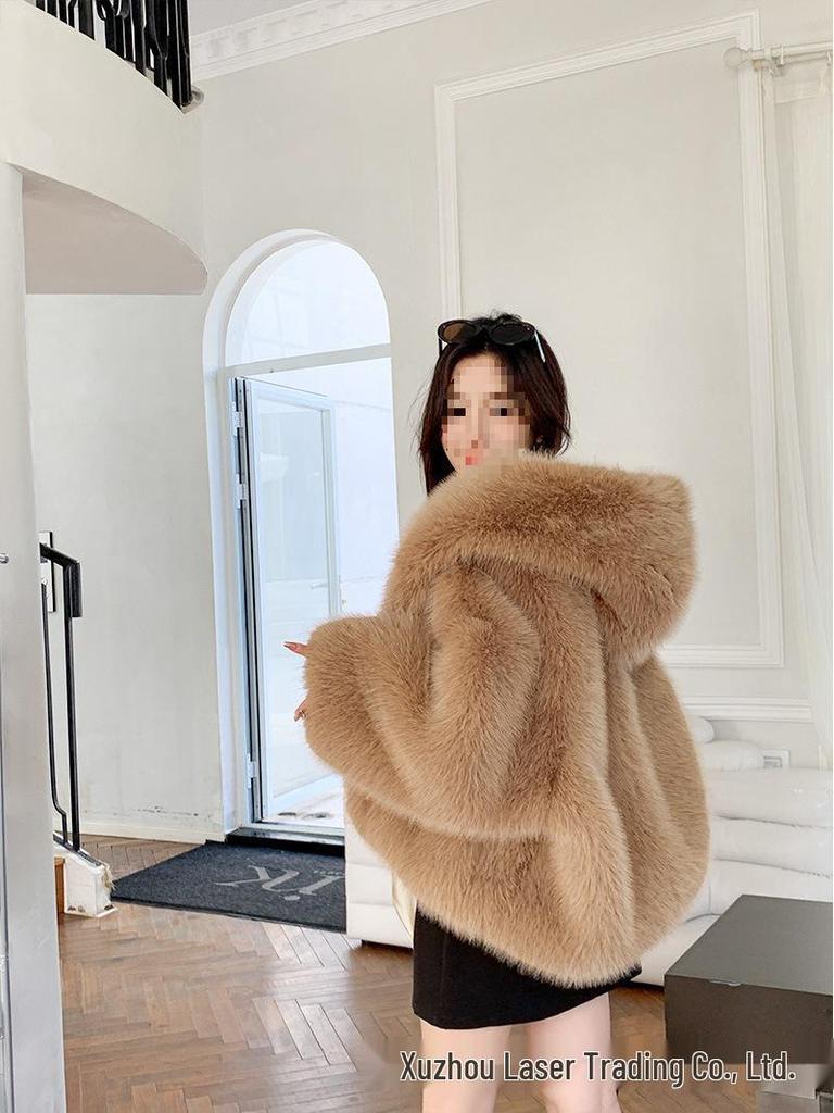 2025 Trendy Women's Faux Fox Fur Coat - Autumn/Winter Thickened Fashion Outerwear
