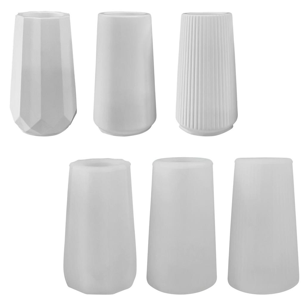 3 Pcs Striped Vase Sturdy Silicone Molds for Flower Pots and Makeup Brush Holder Craft Supplies Home Decoration