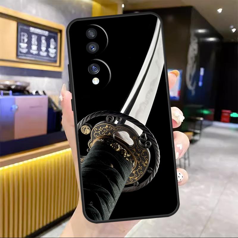 Japan Samurai Katana For Honor Magic 8 7 6 Pro Case For Honor 200 400 50 70 90 Lite X8c X8b X9a X9b X9c X9d Win RT
