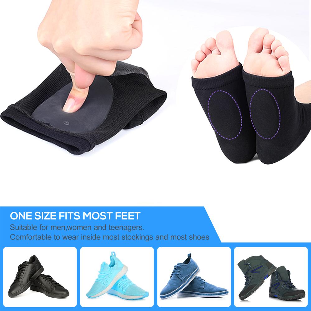 Arch Support Sleeves Gel Pads, Plantar Fasciitis Heel Spurs Foot Care Flat Feet Relieve Pain Sleeve Socks Orthotic for Men Women