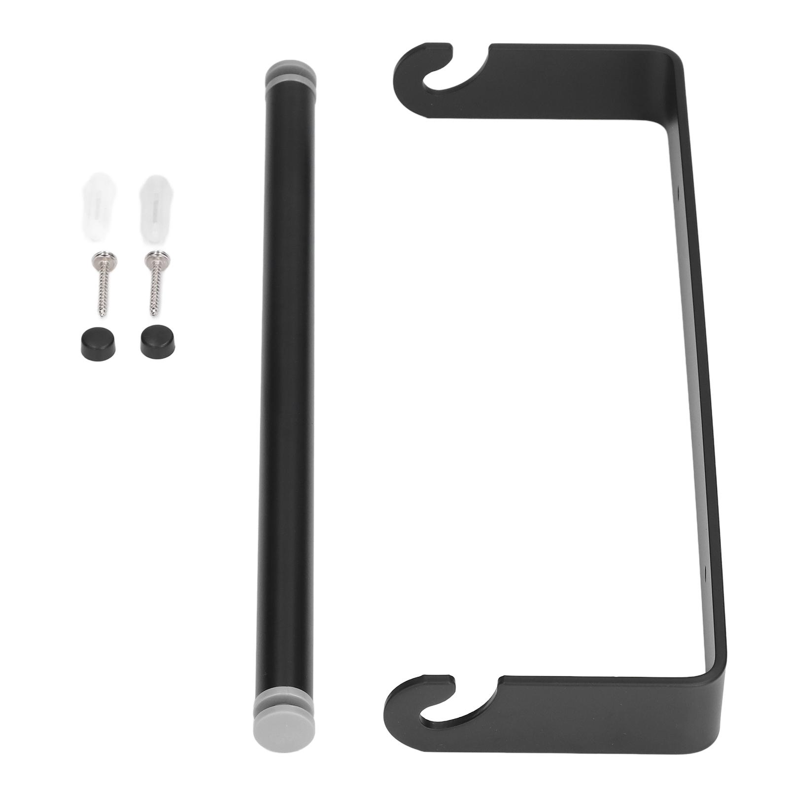 

32cm Toilet Paper Holder Wall Mounted Toilet Tissue Roll Holders for Bathroom Kitchen Matte Black