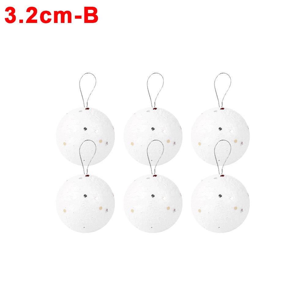 

24/6Pcs White Christmas Balls Ornaments Round Foam Balls DIY Xmas Tree Hanging Pendant Ball Home Xmas New Year Party Decorations 6PCS