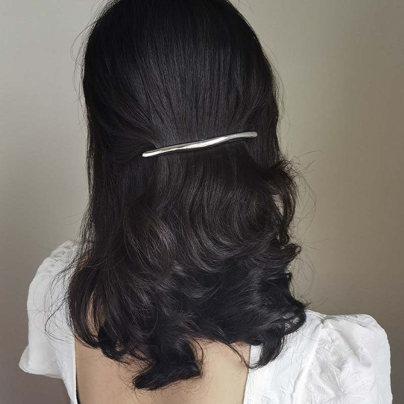 New Fashion Metal One Word Clip Hairpin Women Elegant Ponytail Clip Side Bang Horsetail Hairpin Barrettes  Accessories