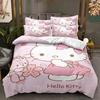 Bedding Three Piece 3D Digital Printing Cartoon Hello Kitty Children'S Quilt Cover Polished Sheets