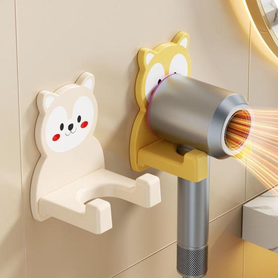Hårtorkförvaringsställ Starkt Självhäftande Baksida Väggmonterad Badrumshylla Vattentät Halkfri Design Tandborstställ
