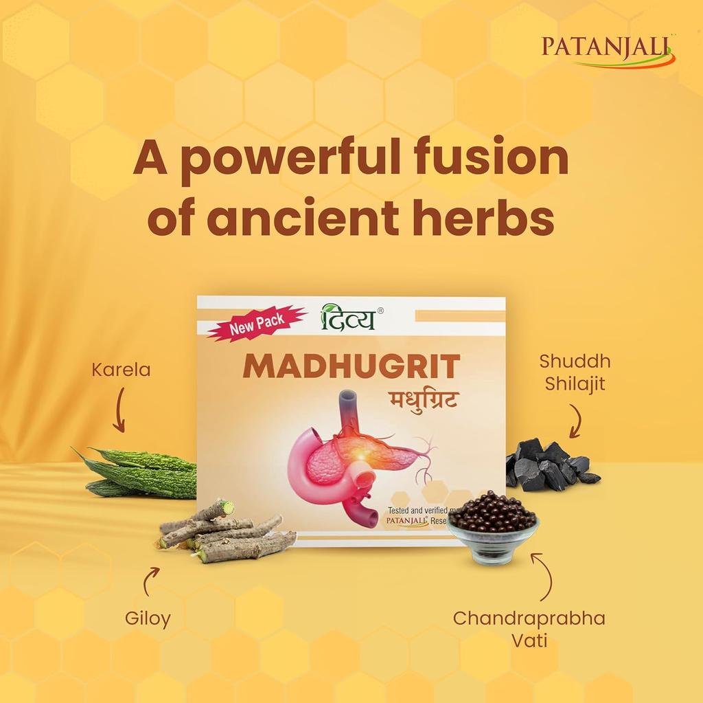 Patanjali Divya Madhugrit Tablets 60 Count 100 g Herbal Wellness Support Tablets Daily Health Balance Supplement Pack Of 1
