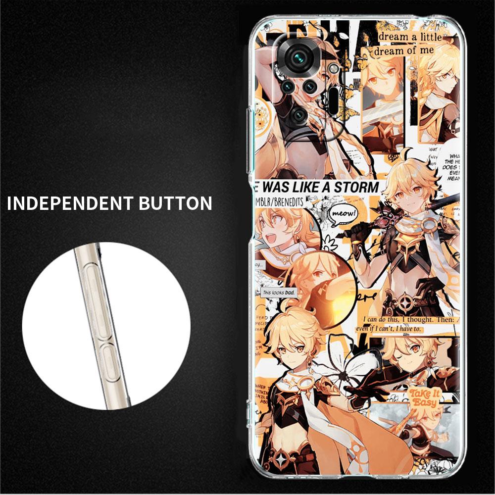 ShockProof Phone Case for Redmi Note 11 11E 10 9 8 Pro 11S 9S 10S K40 9A 9C 8T 7 10C 9t 9s Soft Cover Genshin Impact Beelzebul