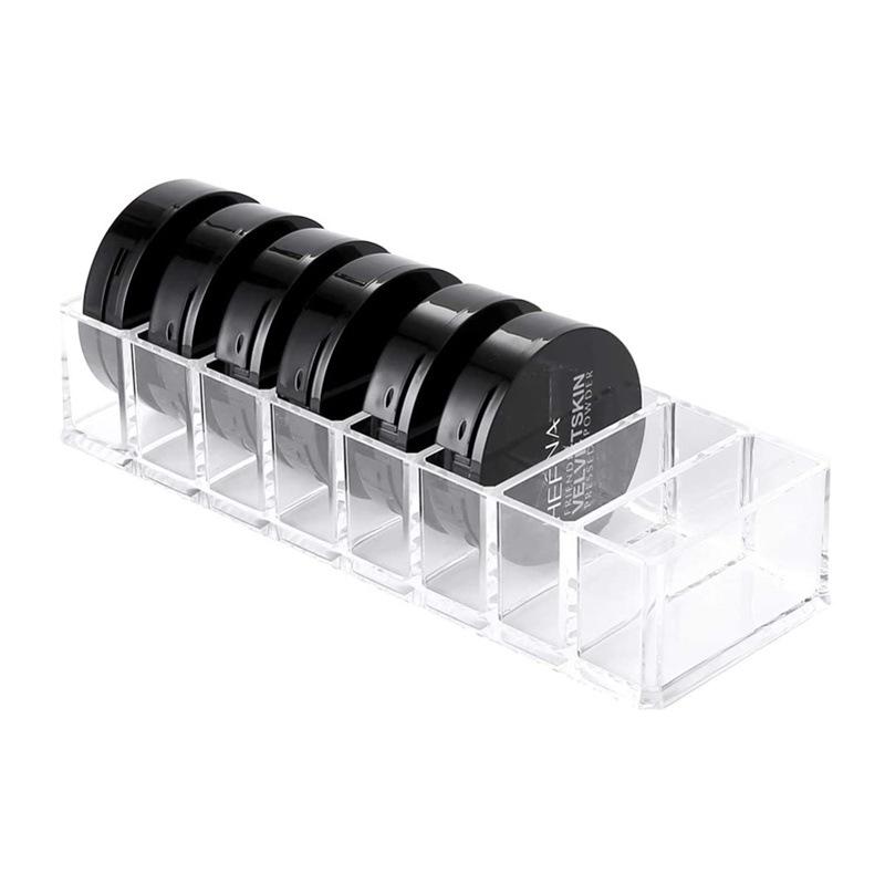 Korean Style Desktop Cosmetic Organizer with 8 Transparent Storage Grids
